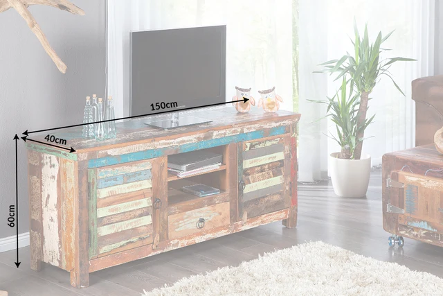 TV stolek JAKARTA 150 cm z recyklovaného dřeva