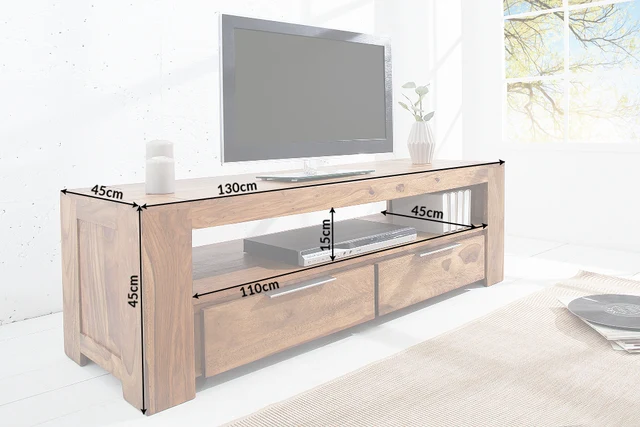 TV stolek MAKASSAR 135 cm 2 šuplíky sheesham