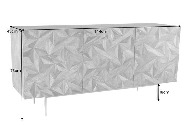 Komoda ALPINE 150 cm z palisandrového dřeva (sheesham)