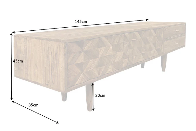 TV stolek ALPINE 145 cm akácie medové povrch