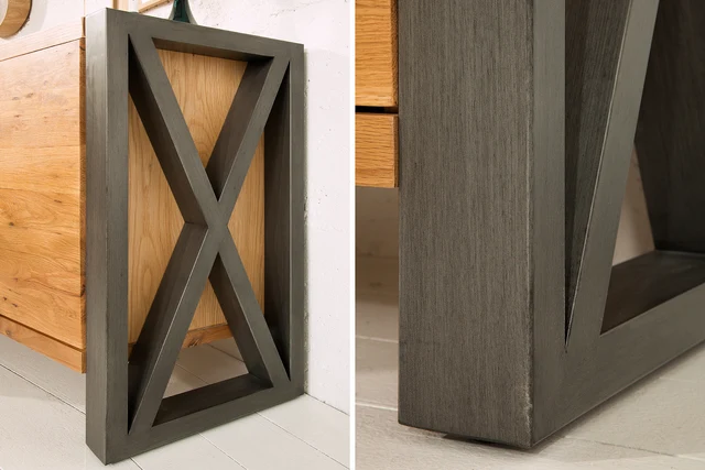 Komoda THOR 200 cm z divokého dubu industriální styl