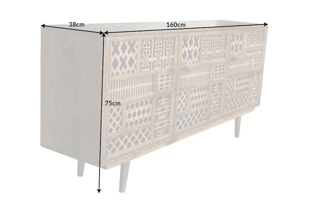 Komoda MARRAKESH 160 cm mangové dřevo přírodní provedení