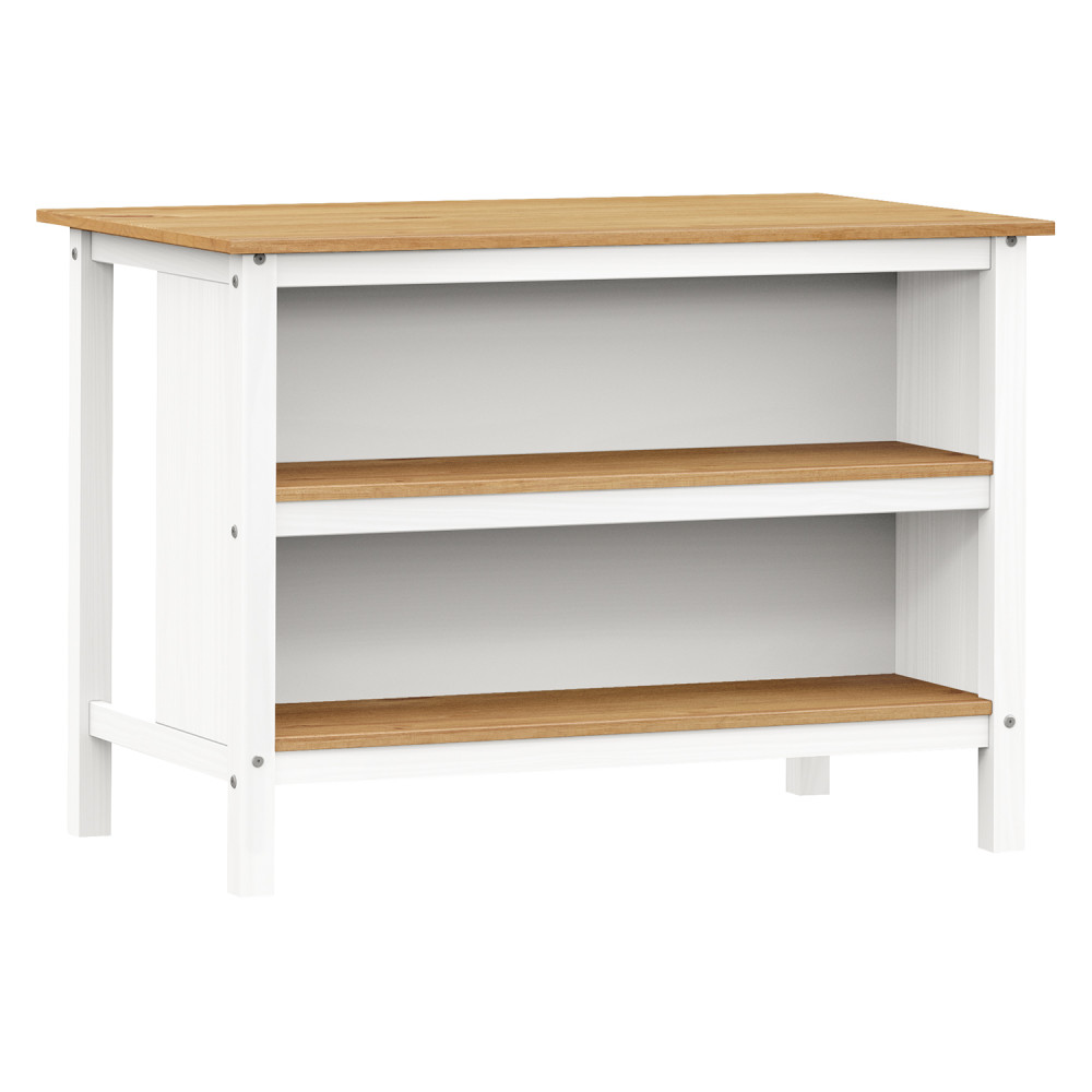 Kuchyňský ostrůvek + 2 barové stoličky CORONA 2 bílý vosk/vosk