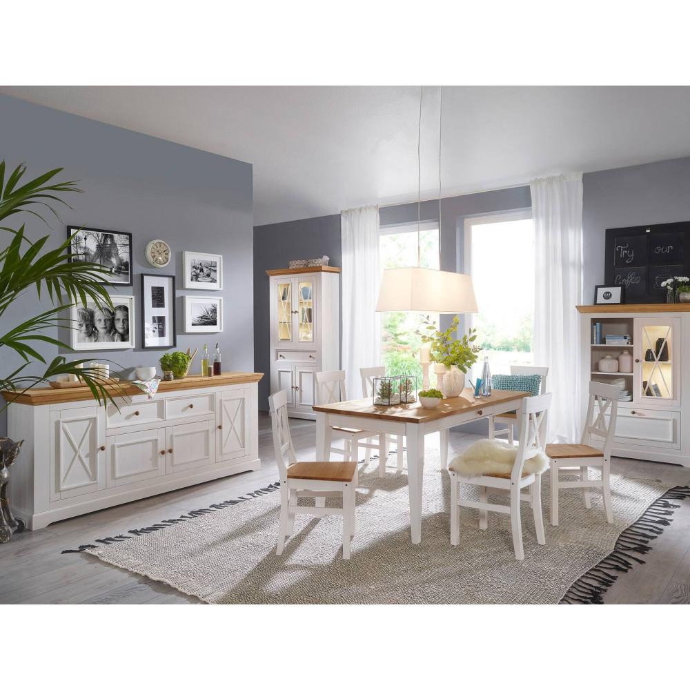 Jídelní stůl masiv 180x90 Stockholm borovice bilá