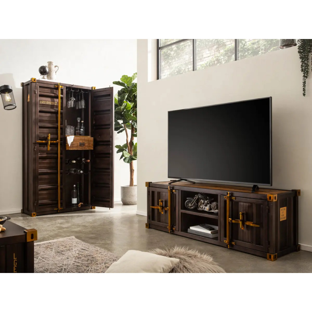 Kovový TV stolek 152 cm Oslo mango