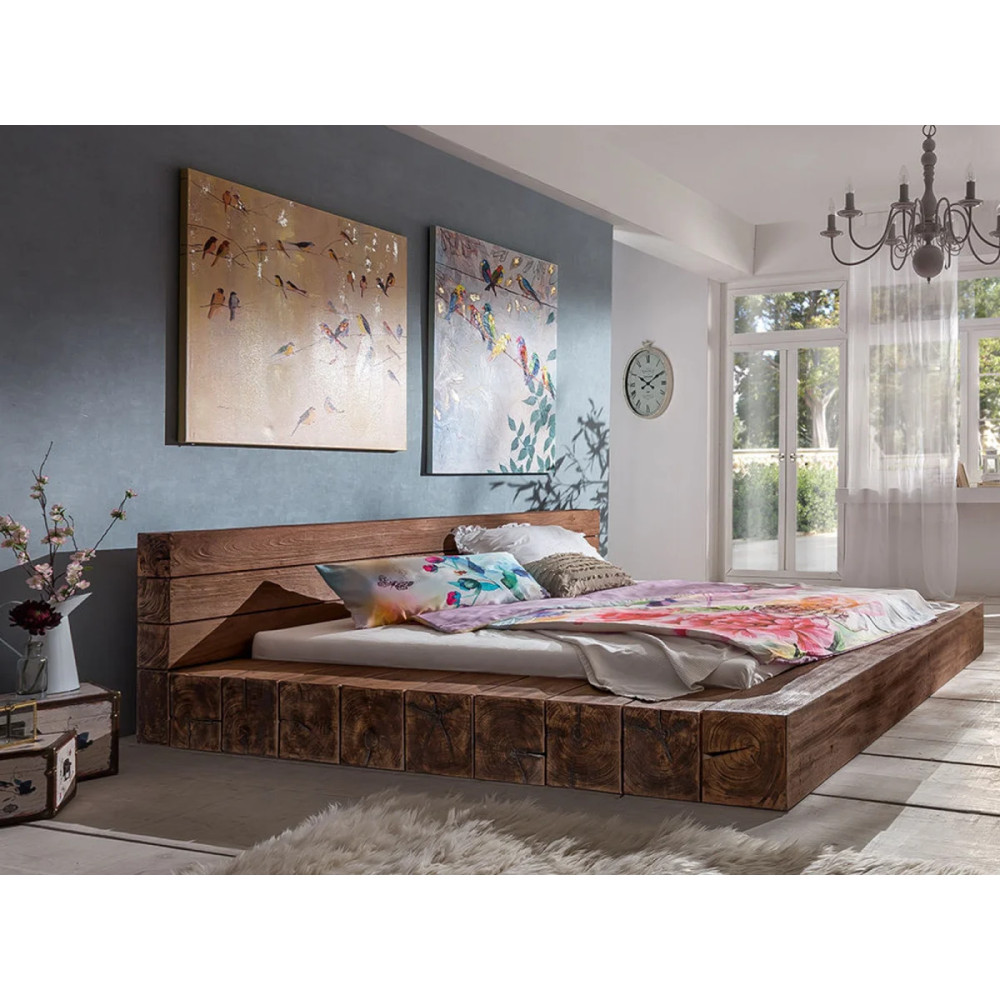 Masivní postel 180x200 Delhi dřevo mango