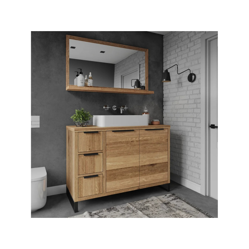 Koupelnové zrcadlo masiv 105 cm Zurich divoký dub