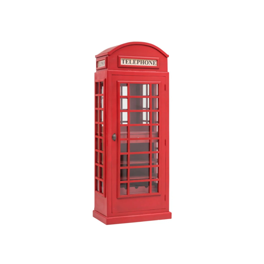 Dřevěná vitrína London červená