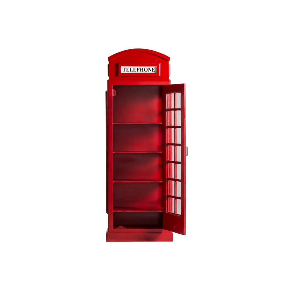Dřevěná vitrína London II červená