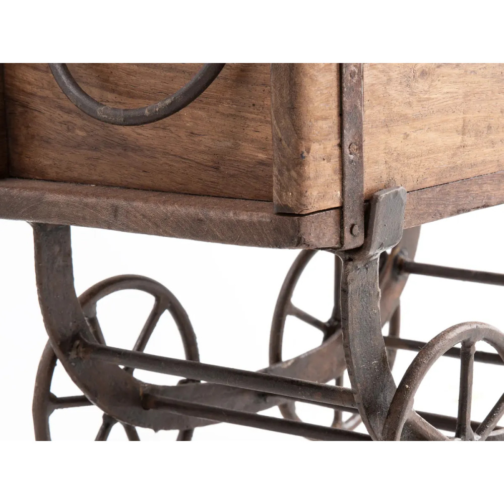 Dekorace vozíček masiv recyklované dřevo