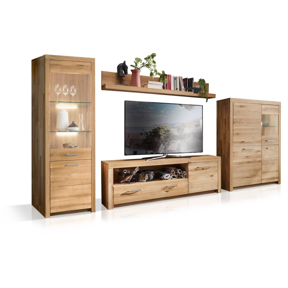 Dřevěná obývací stěna Bern divoký dub