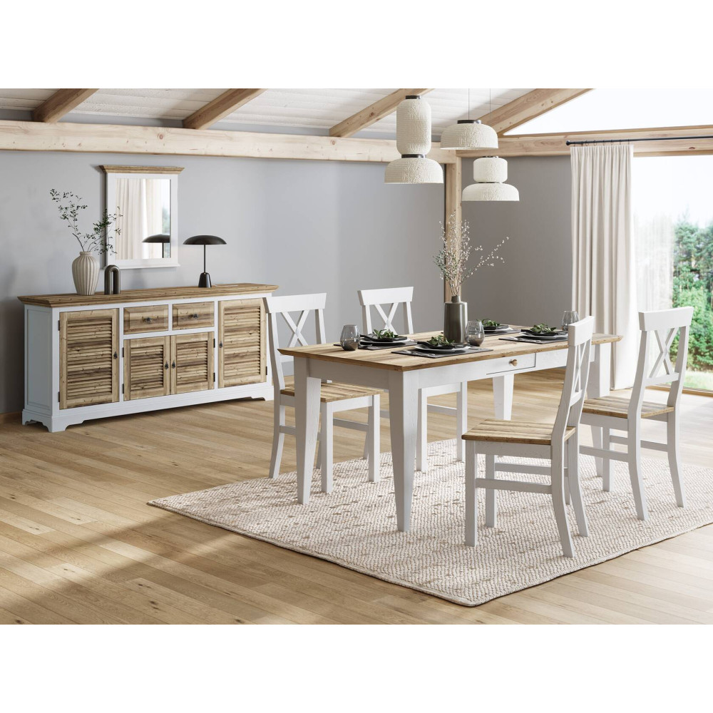 Dřevěný příborník 200 cm Bounty II recyklovaná borovice MDF