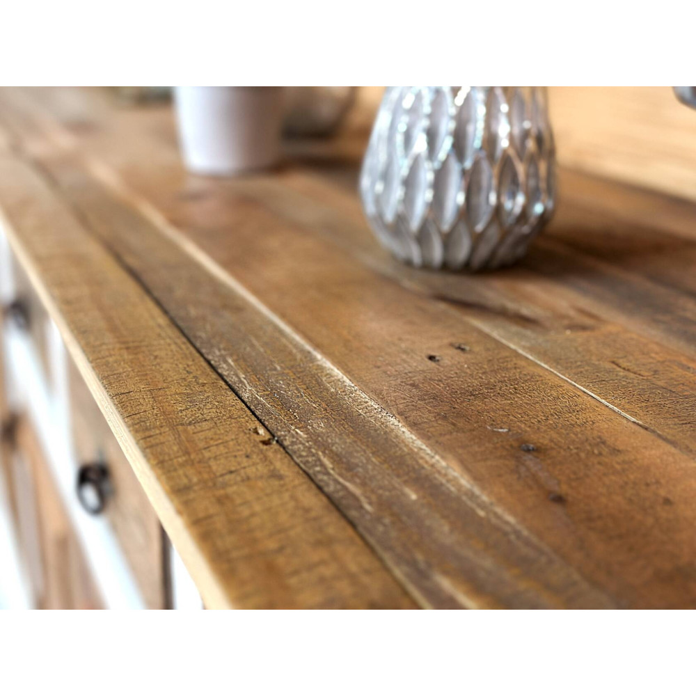 Dřevěný příborník 200 cm Bounty II recyklovaná borovice MDF