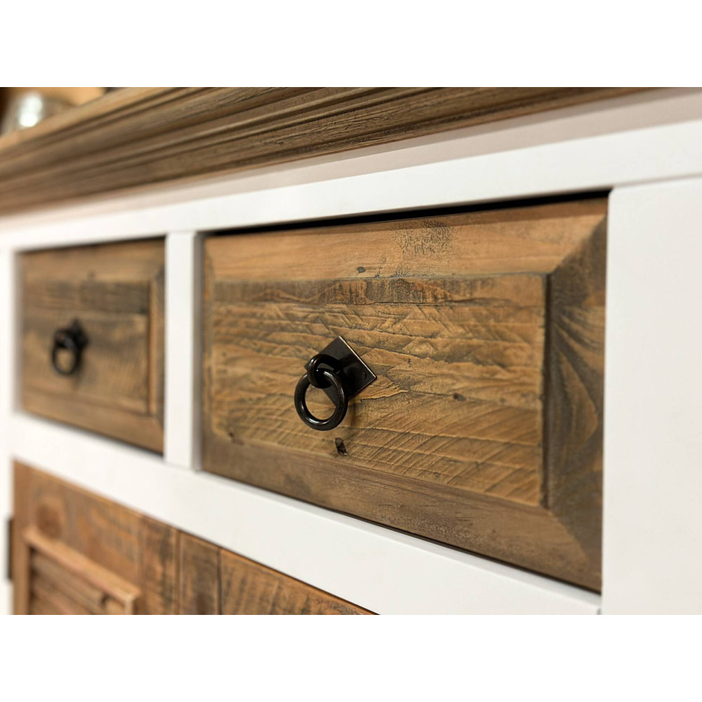 Dřevěný příborník 200 cm Bounty II recyklovaná borovice MDF