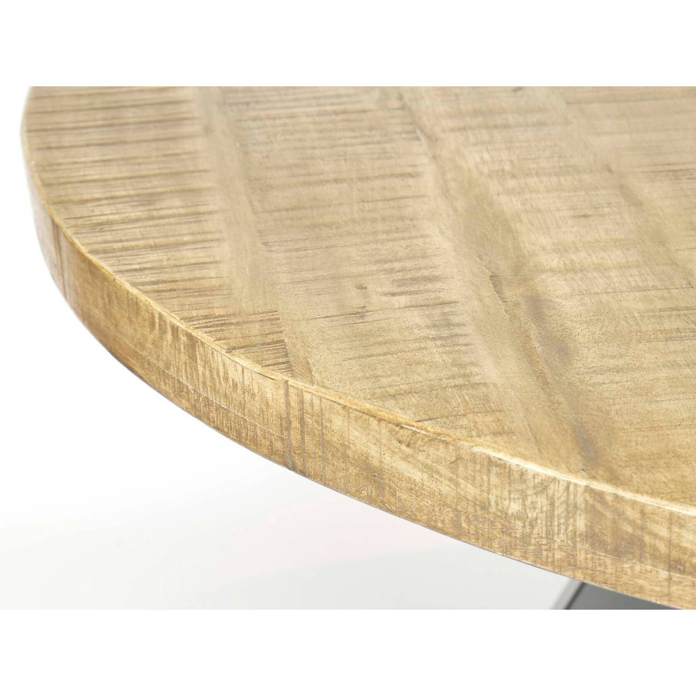 Kulatý jídelní stůl masiv mango 140 cm Zarita síla desky 5 cm