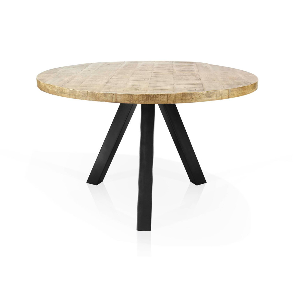 Kulatý jídelní stůl masiv mango 140 cm Zarita síla desky 5 cm