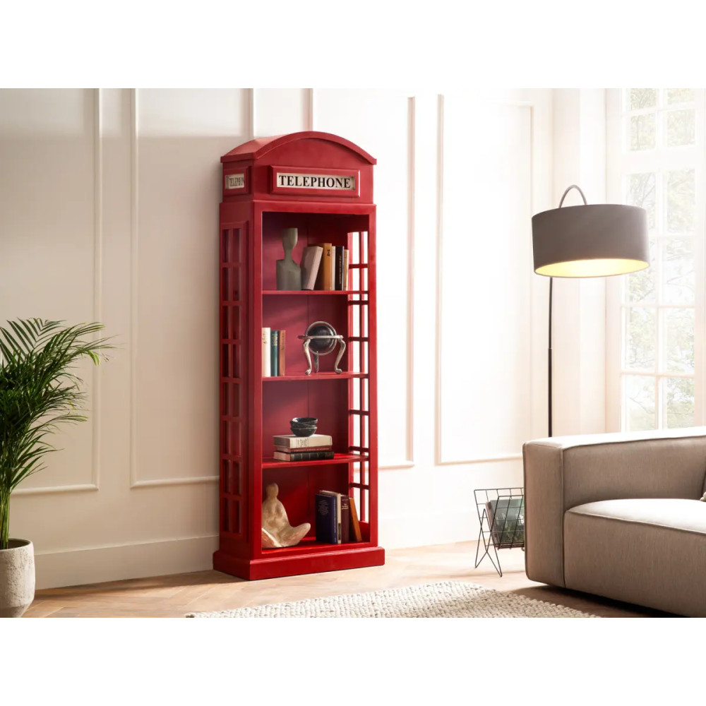 Bücherregal Telefonzelle rot