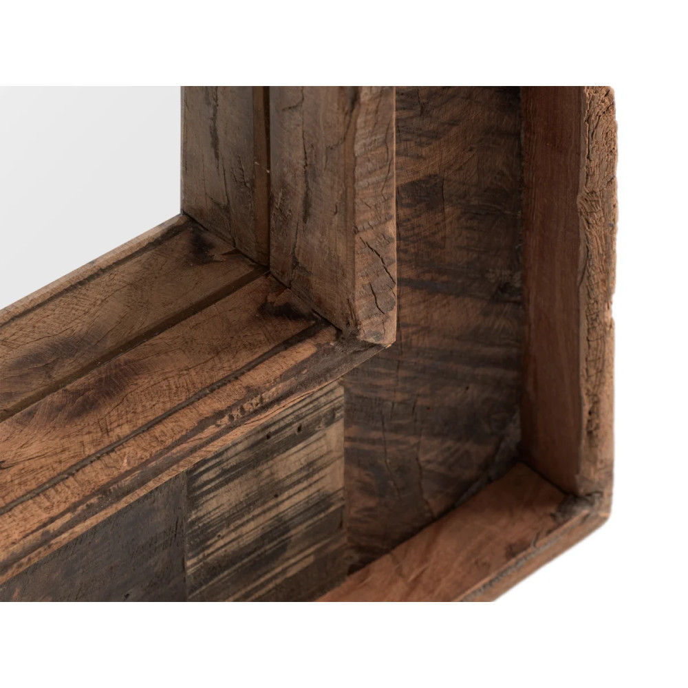 Zrcadlo s háčky 160x50 Oldwood recyklované dřevo