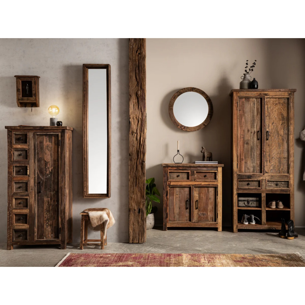 Velké zrcadlo 150x30 Oldwood masiv recyklované dřevo