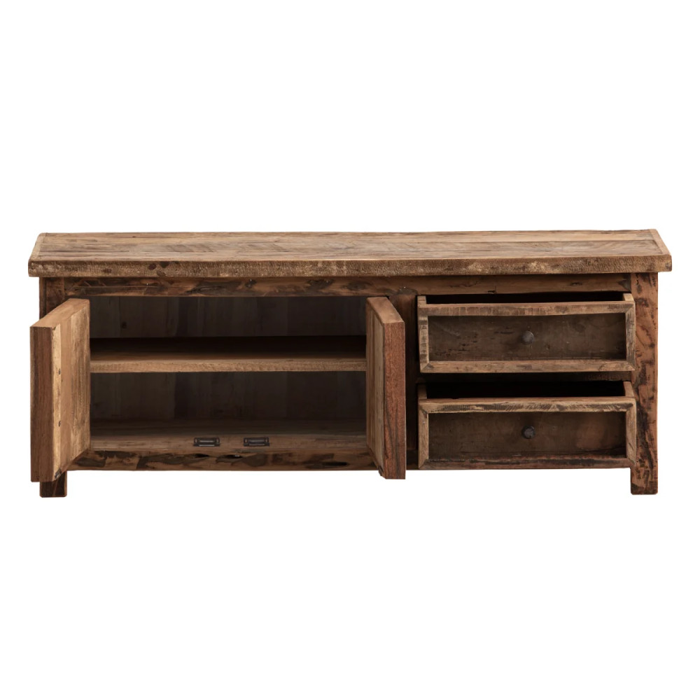 Rustikální TV stolek 122 cm Oldwood recyklované dřevo