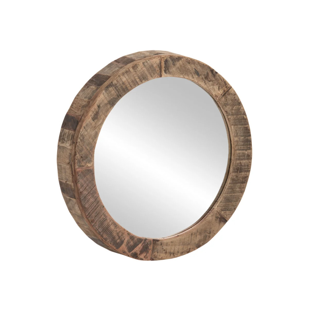 Kulaté zrcadlo 60 cm Oldwood recyklované dřevo