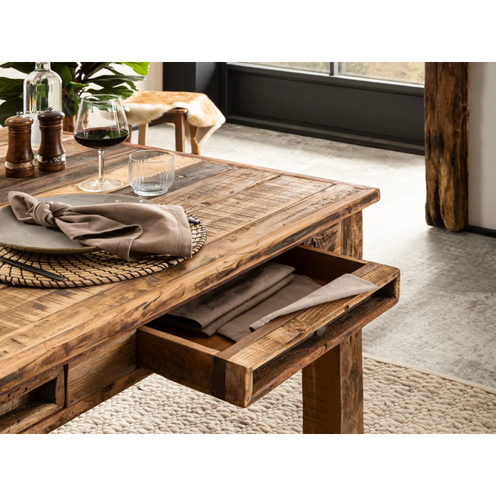 Masivní jídelní stůl 180x90 Oldwood recyklované dřevo