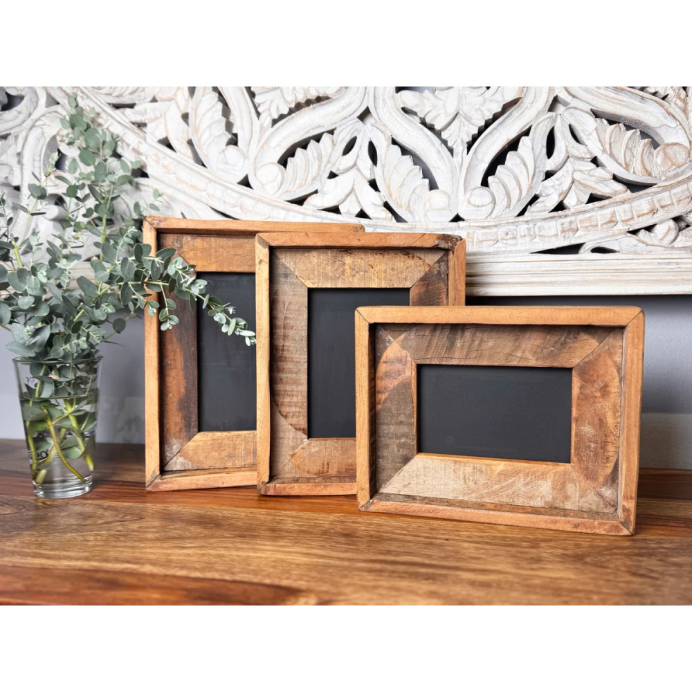 Set 3 menších fotorámečků 23x28 Oldwood masiv recyklované dřevo