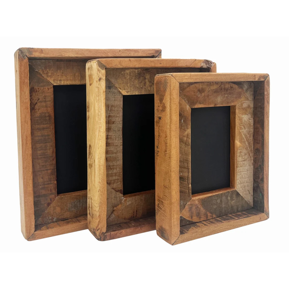 Set 3 menších fotorámečků 23x28 Oldwood masiv recyklované dřevo