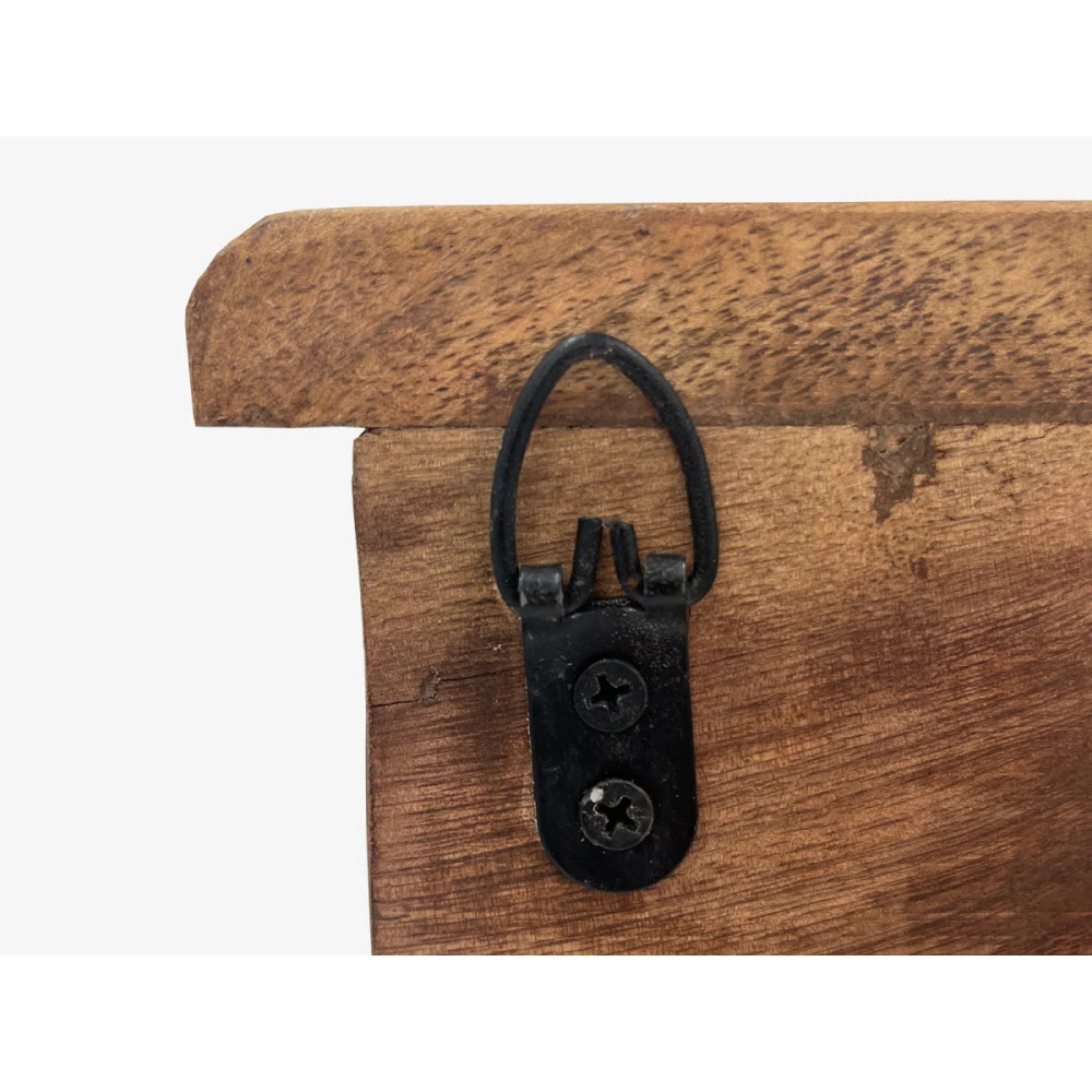 Skříňka na klíče skleněný dvířka Oldwood masiv recyklované dřevo