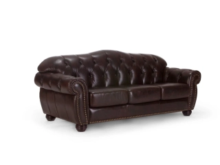 Pohovka Chesterfield kůže 3 místná hnědá