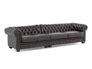 Sedačka Chesterfield 5 místná hnědá