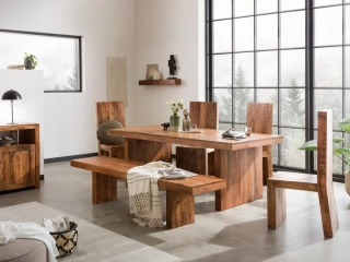 Jídelní set masiv Sydney Stůl 200x100 + 4 Židle + Lavice 190 cm
