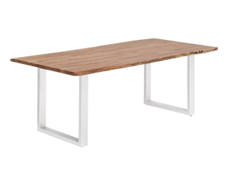 Jídelní stůl 170x90 akácie Frankfurt bílé nohy kovové