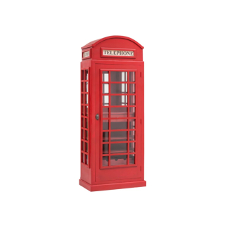 Dřevěná vitrína London červená