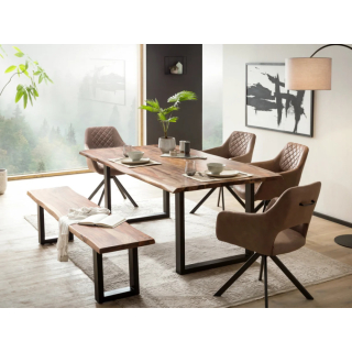 Jídelní set masiv Lugano stůl 170x90 + 4 židle + lavice 160x40
