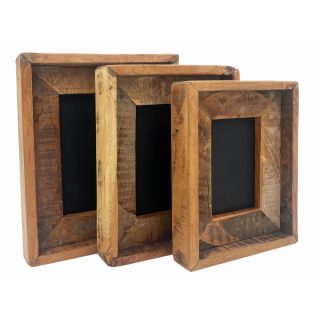 Set 3 menších fotorámečků 23x28 Oldwood masiv recyklované dřevo