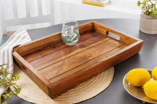 Podnos MAKASSAR 45 cm sheesham přírodní provedení